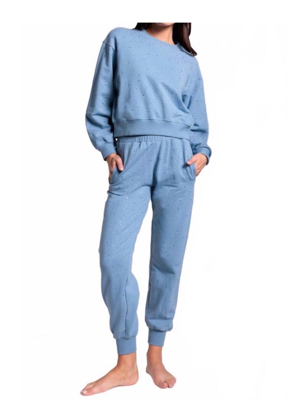 NWT Generation Love Ruel Crystal Sweatpants in Blue